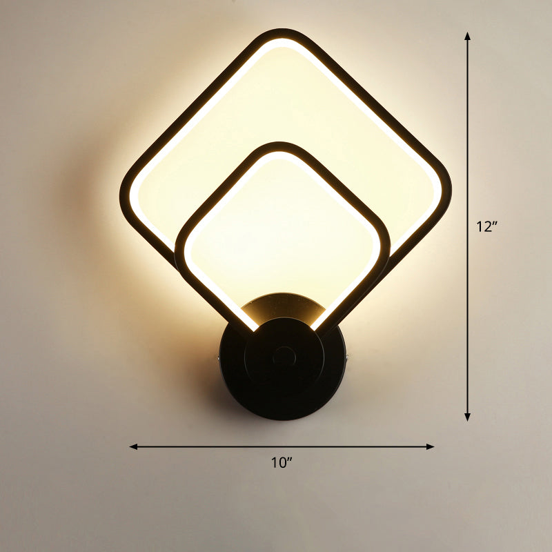 Acrylic Loop Shaped Wall Light Fixture Simplicity LED Wall Lamp Sconce for Bedroom Black Third Gear B Clearhalo 'Modern wall lights' 'Modern' 'Wall Lamps & Sconces' 'Wall Lights' Lighting' 2307641