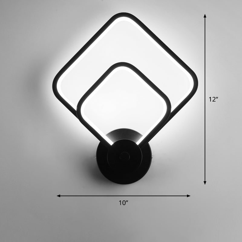 Acrylic Loop Shaped Wall Light Fixture Simplicity LED Wall Lamp Sconce for Bedroom Black White B Clearhalo 'Modern wall lights' 'Modern' 'Wall Lamps & Sconces' 'Wall Lights' Lighting' 2307643
