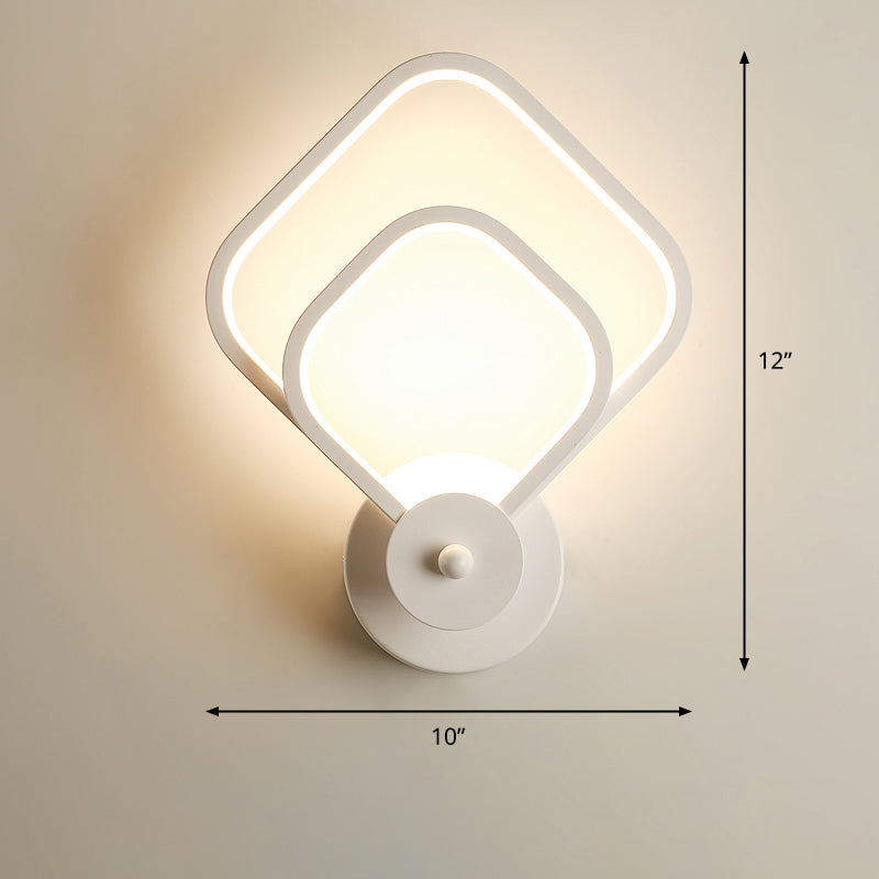Acrylic Loop Shaped Wall Light Fixture Simplicity LED Wall Lamp Sconce for Bedroom White Warm B Clearhalo 'Modern wall lights' 'Modern' 'Wall Lamps & Sconces' 'Wall Lights' Lighting' 2307645