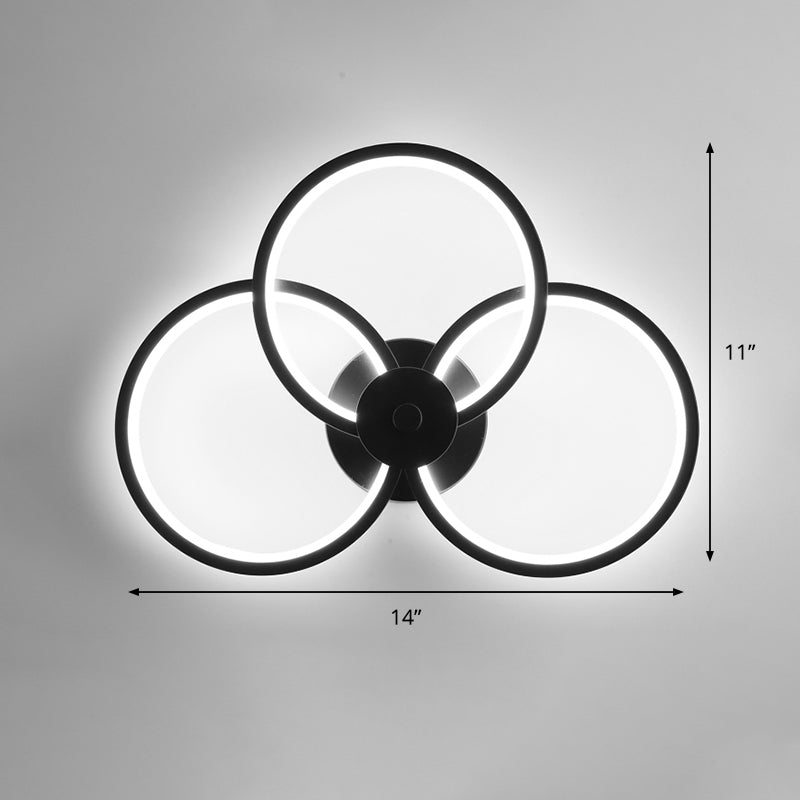 Acrylic Loop Shaped Wall Light Fixture Simplicity LED Wall Lamp Sconce for Bedroom Black White C Clearhalo 'Modern wall lights' 'Modern' 'Wall Lamps & Sconces' 'Wall Lights' Lighting' 2307650