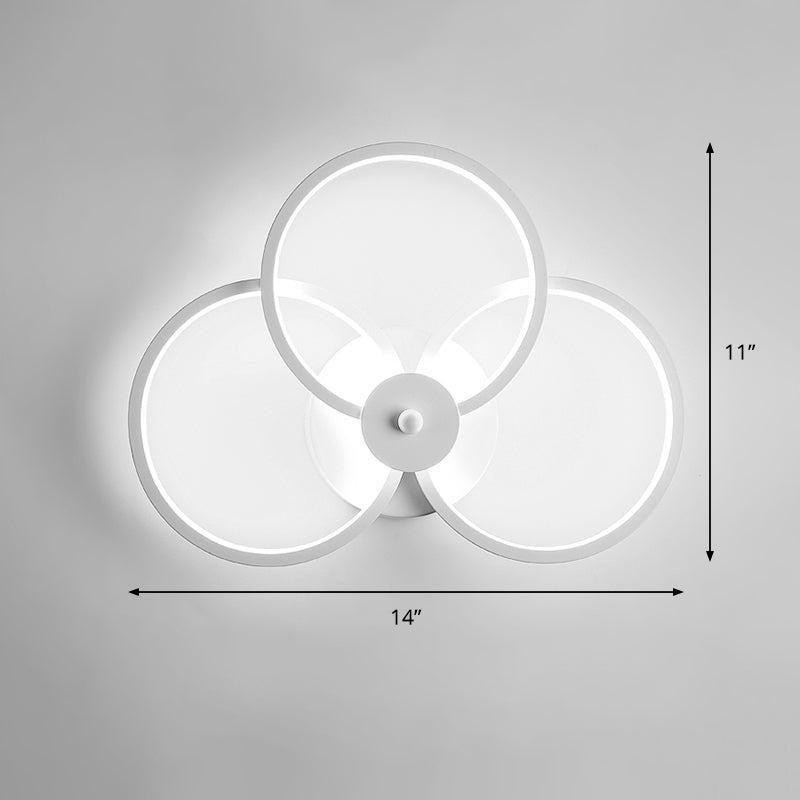 Acrylic Loop Shaped Wall Light Fixture Simplicity LED Wall Lamp Sconce for Bedroom White White C Clearhalo 'Modern wall lights' 'Modern' 'Wall Lamps & Sconces' 'Wall Lights' Lighting' 2307652