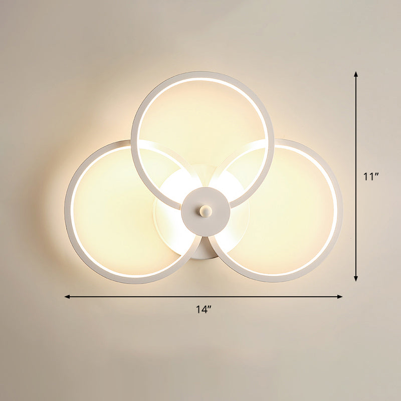 Acrylic Loop Shaped Wall Light Fixture Simplicity LED Wall Lamp Sconce for Bedroom White Warm C Clearhalo 'Modern wall lights' 'Modern' 'Wall Lamps & Sconces' 'Wall Lights' Lighting' 2307653
