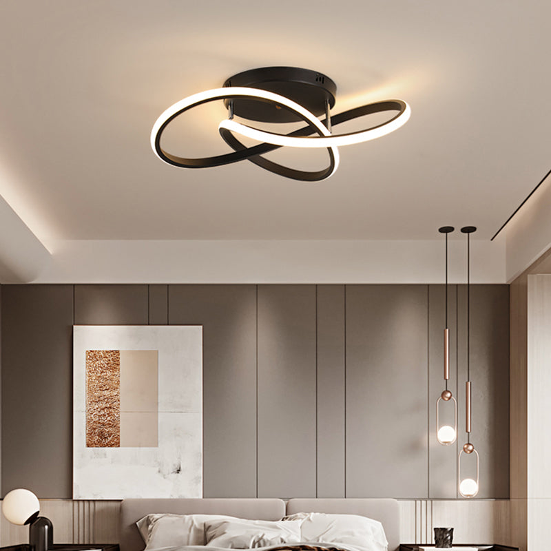 Bedroom LED Ceiling Lamp Simplicity Semi-Flush Light Fixture with Acrylic Strip Shade Clearhalo 'Ceiling Lights' 'Close To Ceiling Lights' 'Close to ceiling' 'Semi-flushmount' Lighting' 2307661