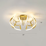 Seamless Curves Acrylic Ceiling Lighting Modern LED Semi Flush Mount Lighting for Bedroom Gold Third Gear Clearhalo 'Ceiling Lights' 'Close To Ceiling Lights' 'Close to ceiling' 'Semi-flushmount' Lighting' 2307678