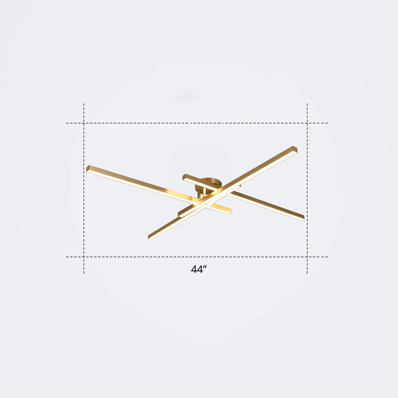 Radial Ceiling Mount Lamp Minimalistic Acrylic LED Semi Flush Light Fixture for Living Room 4 Gold Third Gear Clearhalo 'Ceiling Lights' 'Close To Ceiling Lights' 'Close to ceiling' 'Semi-flushmount' Lighting' 2307698