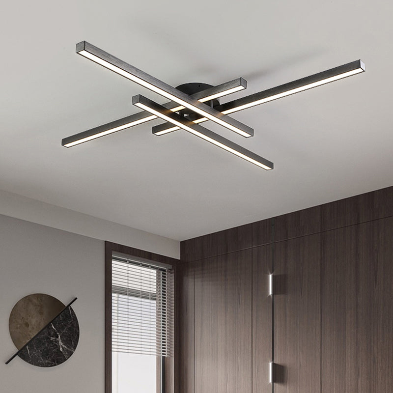 Radial Ceiling Mount Lamp Minimalistic Acrylic LED Semi Flush Light Fixture for Living Room Clearhalo 'Ceiling Lights' 'Close To Ceiling Lights' 'Close to ceiling' 'Semi-flushmount' Lighting' 2307699