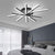 Fan Shaped Bedroom LED Ceiling Fixture Acrylic Minimalism Semi Mount Lighting in Black 5 Black Clearhalo 'Ceiling Lights' 'Close To Ceiling Lights' 'Close to ceiling' 'Semi-flushmount' Lighting' 2307721