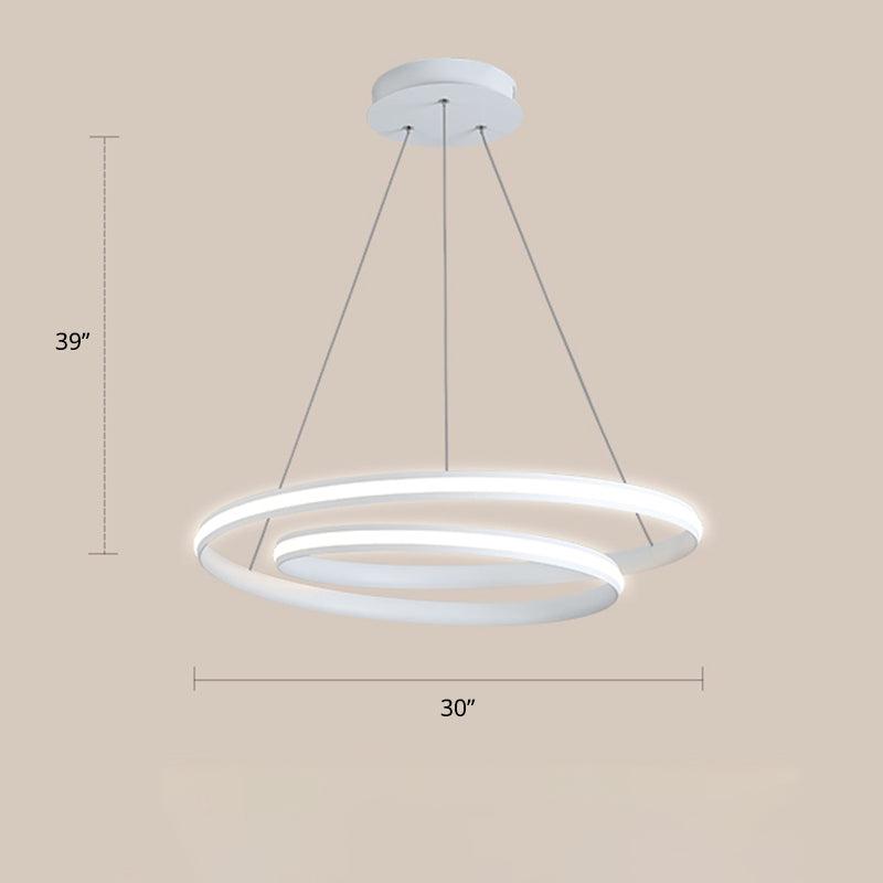 Looping Shape Led Light Loop Shaped Dining Room Suspension Lamp Aluminum LED Minimalist ...