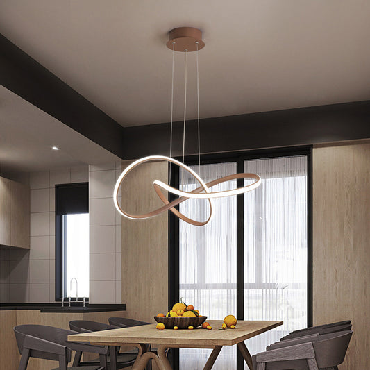Twist Chandelier Pendant Light Minimalistic Metal Dining Room Hanging Light Fixture Clearhalo 'Ceiling Lights' 'Chandeliers' 'Modern Chandeliers' 'Modern' Lighting' 2307778