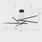 Bar-Shaped Chandelier Lighting Simplicity Metal Living Room LED Hanging Ceiling Light 5 Black Warm Clearhalo 'Ceiling Lights' 'Chandeliers' 'Modern Chandeliers' 'Modern' Lighting' 2307828