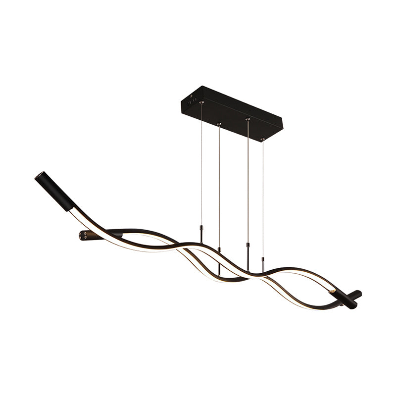 Minimalism Wave Shaped Pendant Lamp Aluminum Dining Room Island Lighting Fixture Clearhalo 'Ceiling Lights' 'Island Lights' Lighting' 2307852