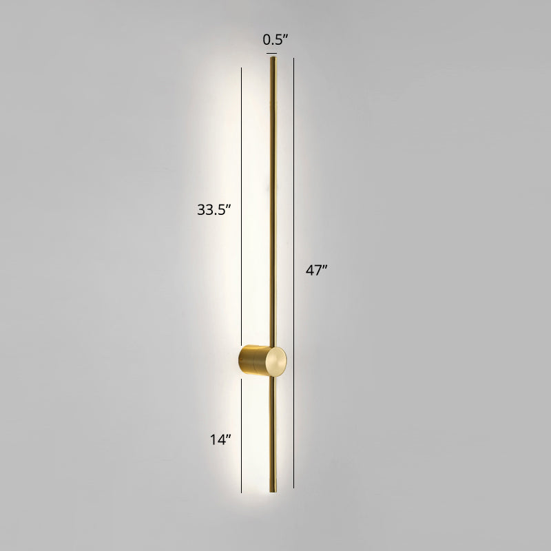 Swivelable Stick Wall Sconce Lighting Minimalist Metal Bedside LED Wall Mount Light Gold 47" White Clearhalo 'Cast Iron' 'Glass' 'Industrial' 'Modern wall lights' 'Modern' 'Tiffany' 'Traditional wall lights' 'Wall Lamps & Sconces' 'Wall Lights' Lighting' 2307873