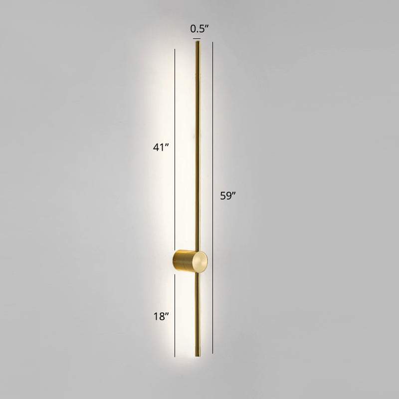 Swivelable Stick Wall Sconce Lighting Minimalist Metal Bedside LED Wall Mount Light Gold 59" White Clearhalo 'Cast Iron' 'Glass' 'Industrial' 'Modern wall lights' 'Modern' 'Tiffany' 'Traditional wall lights' 'Wall Lamps & Sconces' 'Wall Lights' Lighting' 2307876