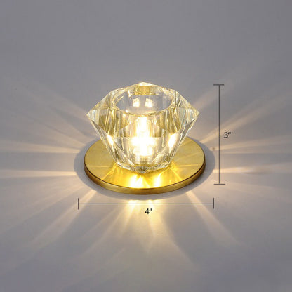Gemstone Shaped Ceiling Flush Mount Simple Clear Crystal Hallway Flush Light Fixture Clear Warm Clearhalo 'Ceiling Lights' 'Close To Ceiling Lights' 'Close to ceiling' 'Flush mount' Lighting' 2307963