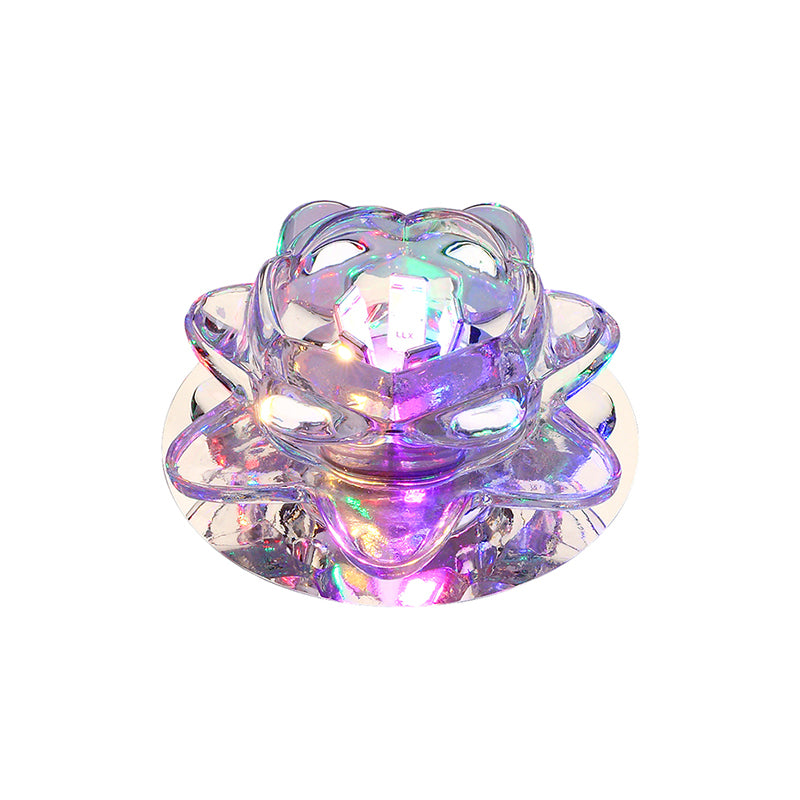 Lotus LED Spotlight Ceiling Fixture Modern Clear Crystal Living Room Flush Mount Lighting Clearhalo 'Ceiling Lights' 'Close To Ceiling Lights' 'Close to ceiling' 'Flush mount' Lighting' 2308008