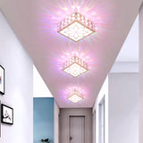 Square Ceiling Mount Light Fixture Simple Crystal Embedded Clear LED Flush Mounted Light for Hallway Clear Multi Color Clearhalo 'Ceiling Lights' 'Close To Ceiling Lights' 'Close to ceiling' 'Flush mount' Lighting' 2308098