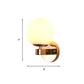 Single Bulb Wall Mounted Light with Sphere Opaline Glass Vintage Style Bedroom Wall Sconce in Chrome/Gold Clearhalo 'Wall Lamps & Sconces' 'Wall Lights' Lighting' 230819