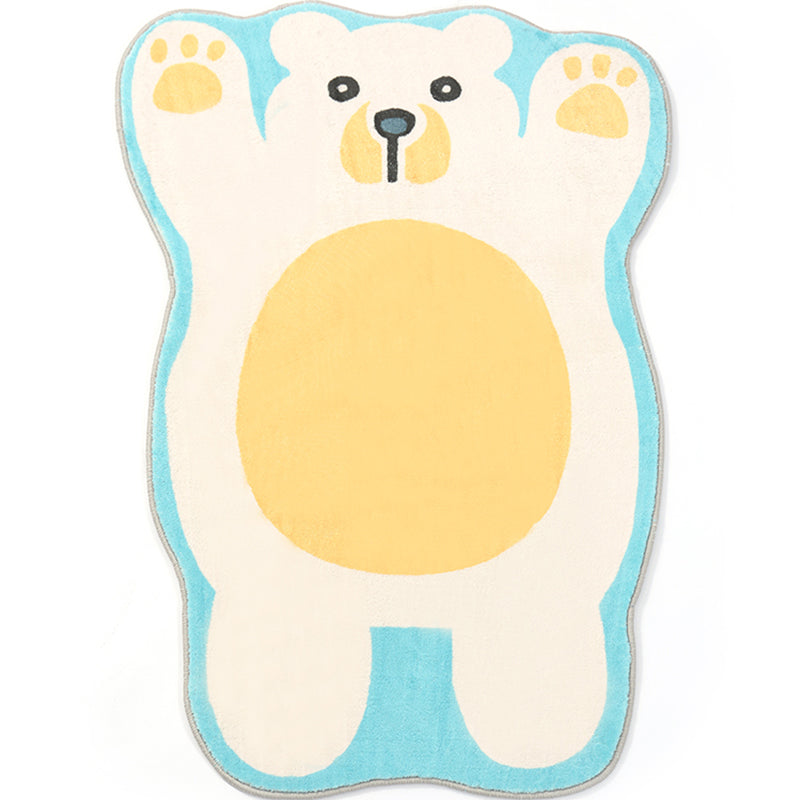 Irregular Shape Animal Rug Multi Colored Unique Indoor Rug Super Fiber Non-Slip Backing Pet Friendly Carpet for Room White Clearhalo 'Area Rug' 'Rug' 2308893