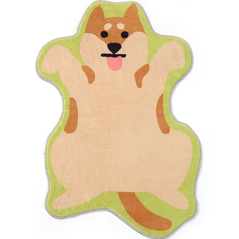 Irregular Shape Animal Rug Multi Colored Unique Indoor Rug Super Fiber Non-Slip Backing Pet Friendly Carpet for Room Yellow-Brown Clearhalo 'Area Rug' 'Rug' 2308894