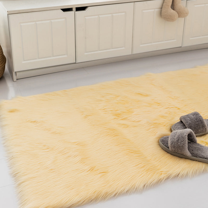 Multi Color Casual Rug Polyster Solid Colored Indoor Rug Pet Friendly Machine Washable Area Carpet for Bedroom Beige Clearhalo 'Area Rug' 'Casual' 'Rugs' Rug' 2309047