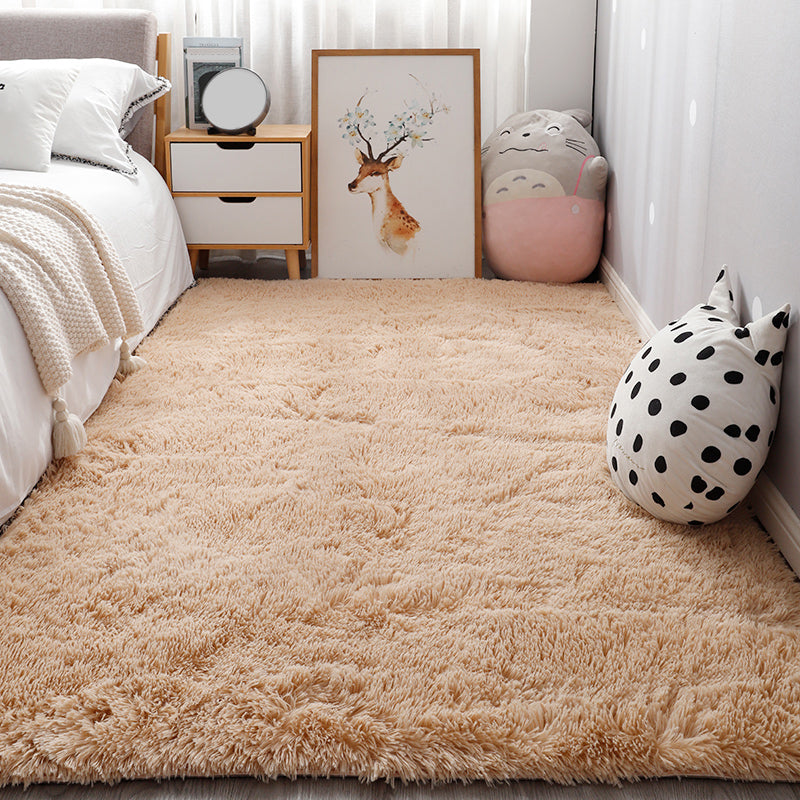 Relaxing Bedroom Rug Multi Colored Solid Color Indoor Rug Pet Friendly Easy Care Washable Area Carpet Light Camel Clearhalo 'Area Rug' 'Casual' 'Rugs' Rug' 2309065