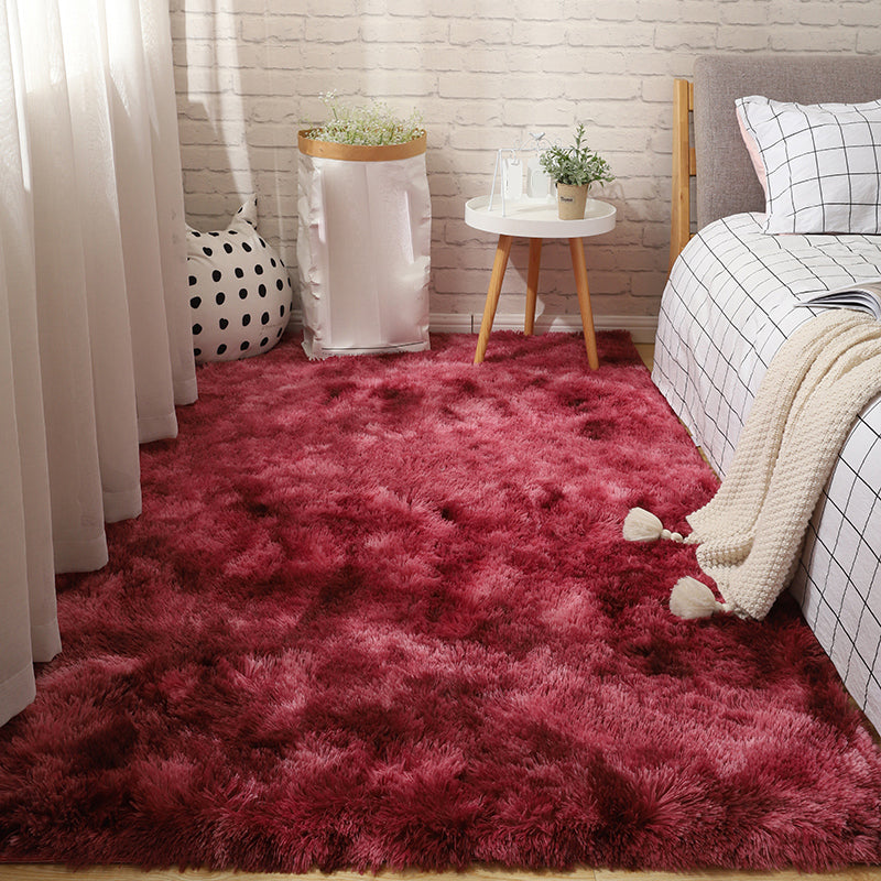 Relaxing Bedroom Rug Multi Colored Solid Color Indoor Rug Pet Friendly Easy Care Washable Area Carpet Red Clearhalo 'Area Rug' 'Casual' 'Rugs' Rug' 2309069