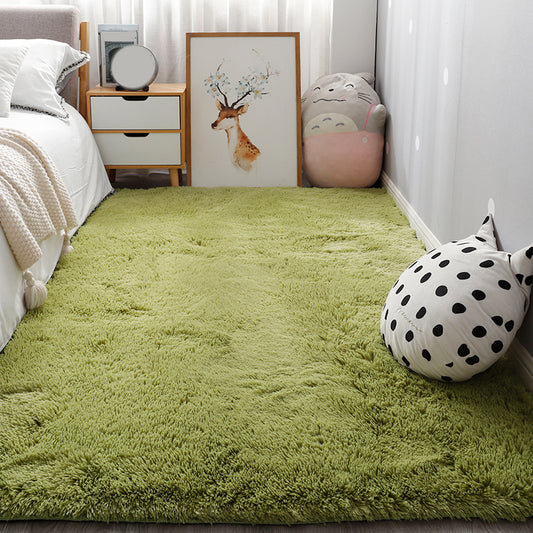 Relaxing Bedroom Rug Multi Colored Solid Color Indoor Rug Pet Friendly Easy Care Washable Area Carpet Green Clearhalo 'Area Rug' 'Casual' 'Rugs' Rug' 2309074