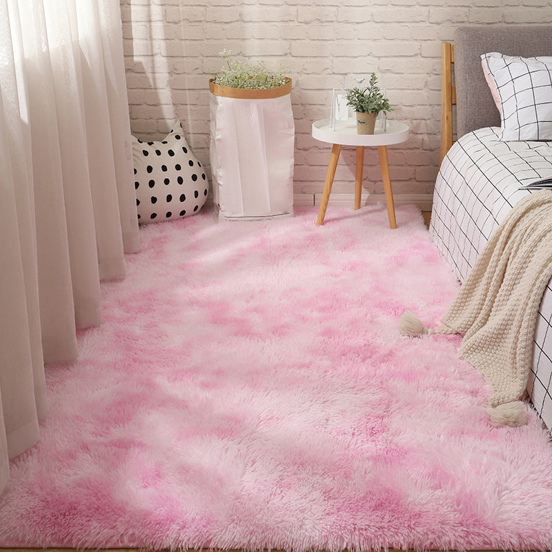 Relaxing Bedroom Rug Multi Colored Solid Color Indoor Rug Pet Friendly Easy Care Washable Area Carpet Pink-White Clearhalo 'Area Rug' 'Casual' 'Rugs' Rug' 2309075