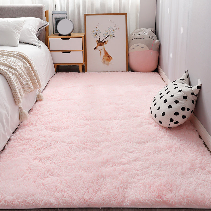 Relaxing Bedroom Rug Multi Colored Solid Color Indoor Rug Pet Friendly Easy Care Washable Area Carpet Pink Clearhalo 'Area Rug' 'Casual' 'Rugs' Rug' 2309079