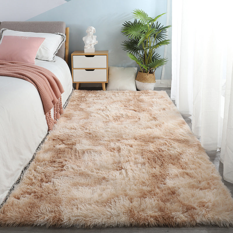 Contemporary Bedroom Rug Multi Colored Solid Color Indoor Rug Polyster Non-Slip Backing Pet Friendly Area Carpet Camel Clearhalo 'Area Rug' 'Casual' 'Rugs' Rug' 2309085