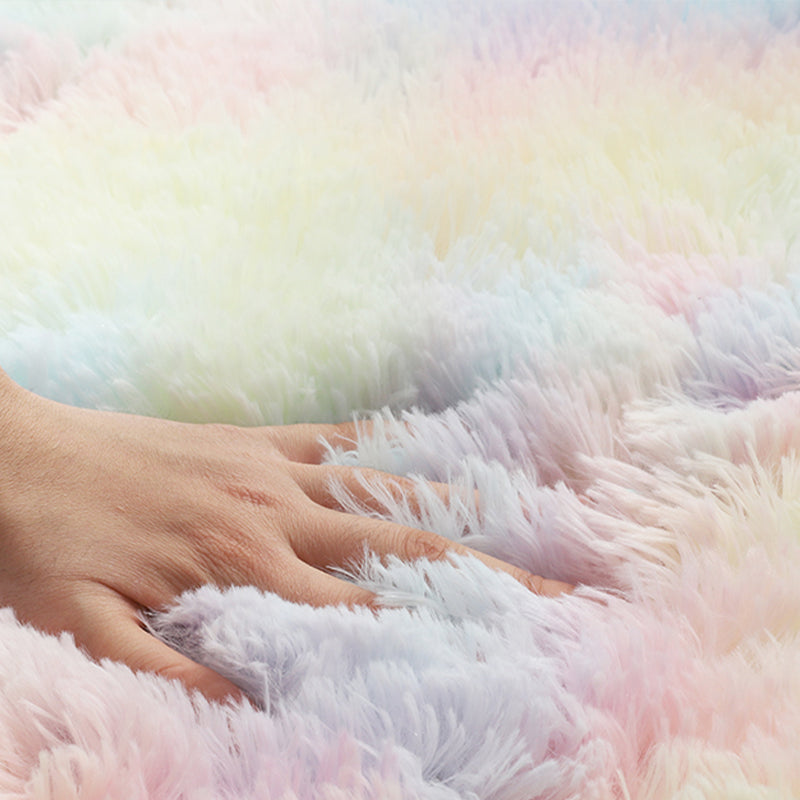 Contemporary Bedroom Rug Multi Colored Solid Color Indoor Rug Polyster Non-Slip Backing Pet Friendly Area Carpet Clearhalo 'Area Rug' 'Casual' 'Rugs' Rug' 2309086