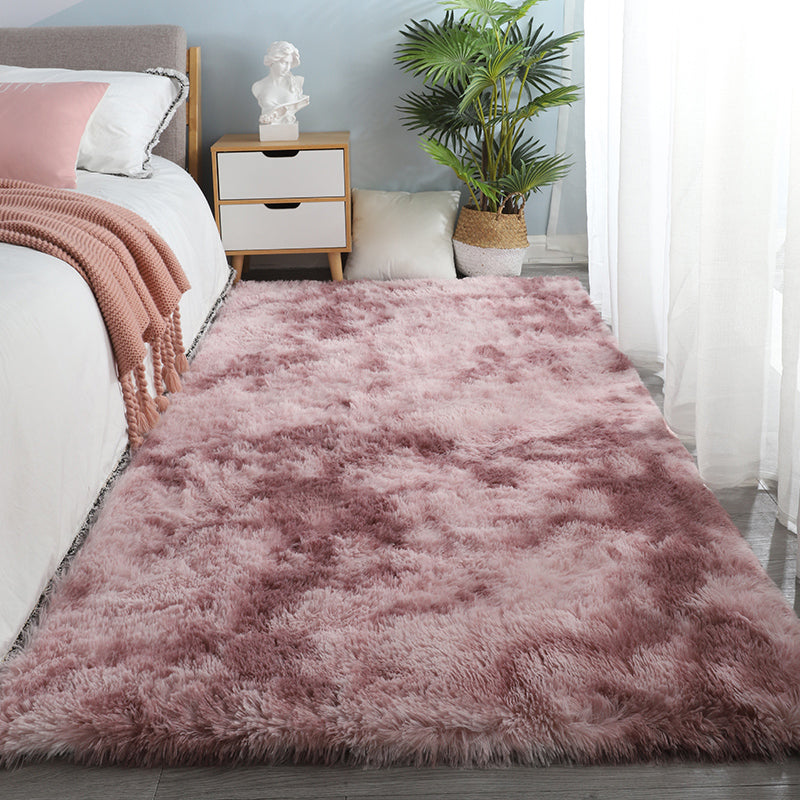 Contemporary Bedroom Rug Multi Colored Solid Color Indoor Rug Polyster Non-Slip Backing Pet Friendly Area Carpet Purple-Pink Clearhalo 'Area Rug' 'Casual' 'Rugs' Rug' 2309089