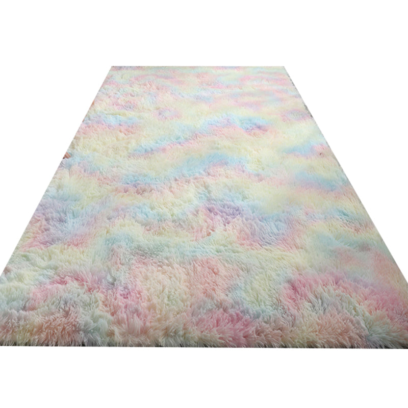 Contemporary Bedroom Rug Multi Colored Solid Color Indoor Rug Polyster Non-Slip Backing Pet Friendly Area Carpet Clearhalo 'Area Rug' 'Casual' 'Rugs' Rug' 2309092