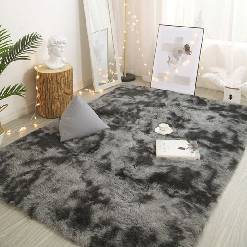 Minimalist Bedroom Rug Multi Color Solid Color Indoor Rug Polypropylene Non-Slip Backing Pet Friendly Area Carpet Dark Gray Clearhalo 'Area Rug' 'Casual' 'Rugs' Rug' 2309104
