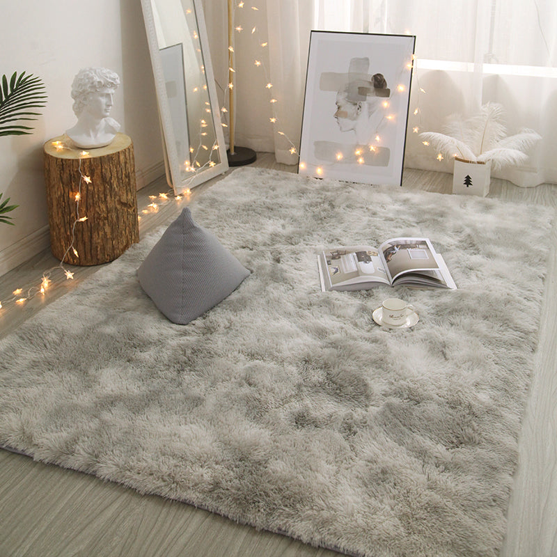 Minimalist Bedroom Rug Multi Color Solid Color Indoor Rug Polypropylene Non-Slip Backing Pet Friendly Area Carpet Grey Clearhalo 'Area Rug' 'Casual' 'Rugs' Rug' 2309109