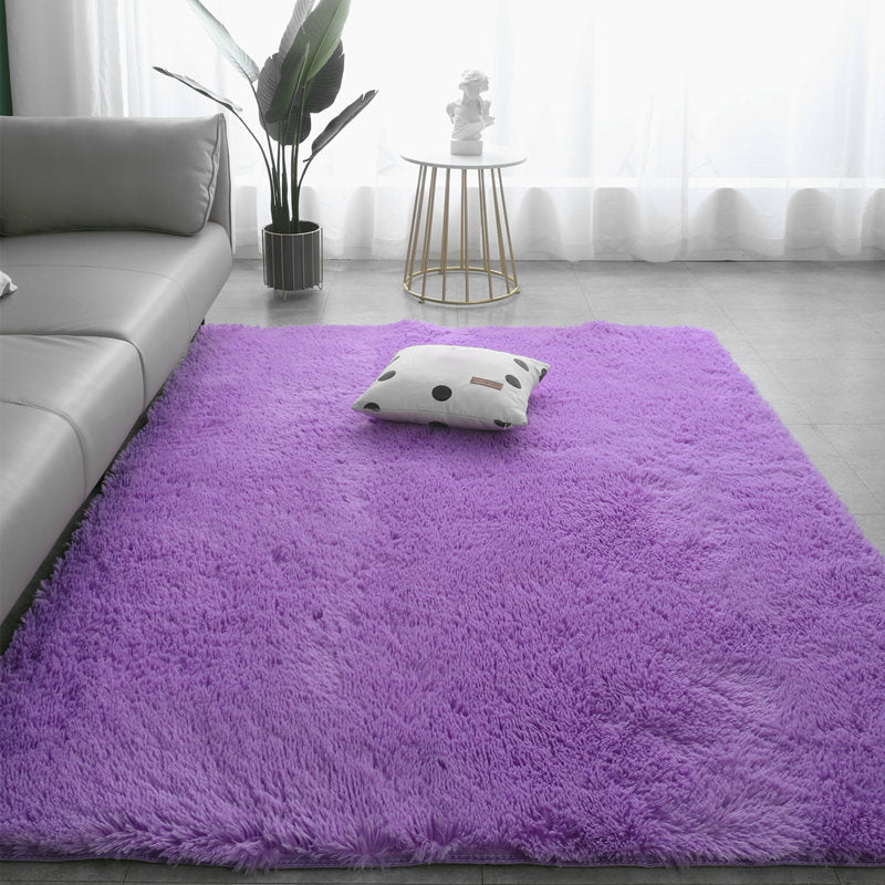 Minimalist Bedroom Rug Multi Color Solid Color Indoor Rug Polypropylene Non-Slip Backing Pet Friendly Area Carpet Purple Clearhalo 'Area Rug' 'Casual' 'Rugs' Rug' 2309111
