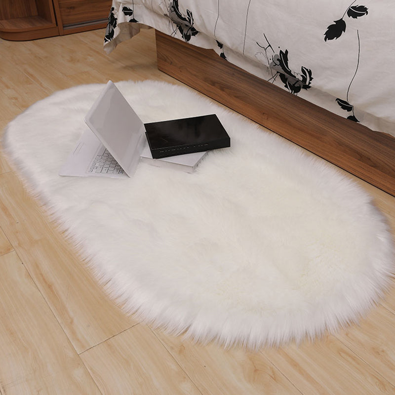 Novelty Bedroom Rug Multi Colored Solid Color Indoor Rug Polypropylene Pet Friendly Washable Easy Care Carpet White Clearhalo 'Area Rug' 'Casual' 'Rugs' Rug' 2309114