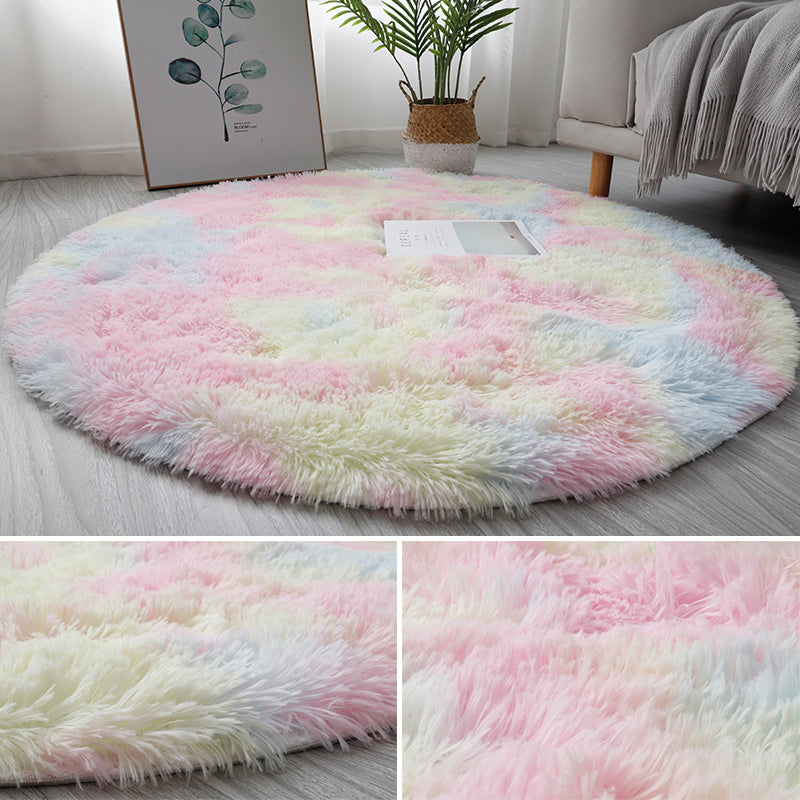 Multi Colored Fancy Rug Polyster Solid Colored Area Carpet Non-Slip Backing Pet Friendly Easy Care Indoor Rug for Room Clearhalo 'Area Rug' 'Casual' 'Rugs' Rug' 2309154