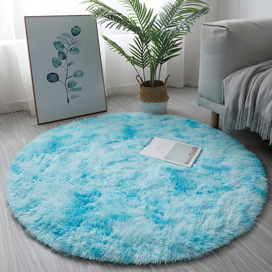 Multi Colored Fancy Rug Polyster Solid Colored Area Carpet Non-Slip Backing Pet Friendly Easy Care Indoor Rug for Room Sky Blue Clearhalo 'Area Rug' 'Casual' 'Rugs' Rug' 2309155