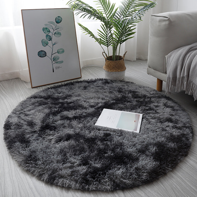 Multi Colored Fancy Rug Polyster Solid Colored Area Carpet Non-Slip Backing Pet Friendly Easy Care Indoor Rug for Room Dark Gray Clearhalo 'Area Rug' 'Casual' 'Rugs' Rug' 2309159