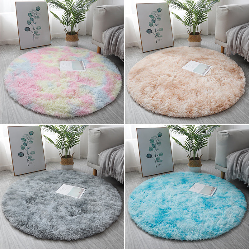 Multi Colored Fancy Rug Polyster Solid Colored Area Carpet Non-Slip Backing Pet Friendly Easy Care Indoor Rug for Room Clearhalo 'Area Rug' 'Casual' 'Rugs' Rug' 2309163