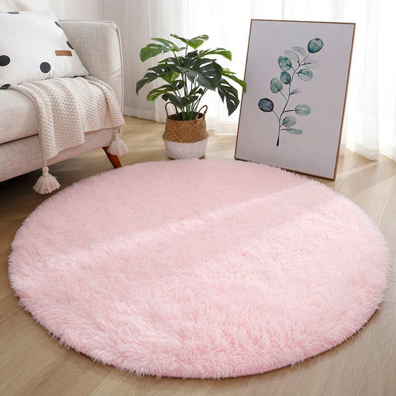 Multi Colored Fancy Rug Polyster Solid Colored Area Carpet Non-Slip Backing Pet Friendly Easy Care Indoor Rug for Room Nude Pink Clearhalo 'Area Rug' 'Casual' 'Rugs' Rug' 2309165
