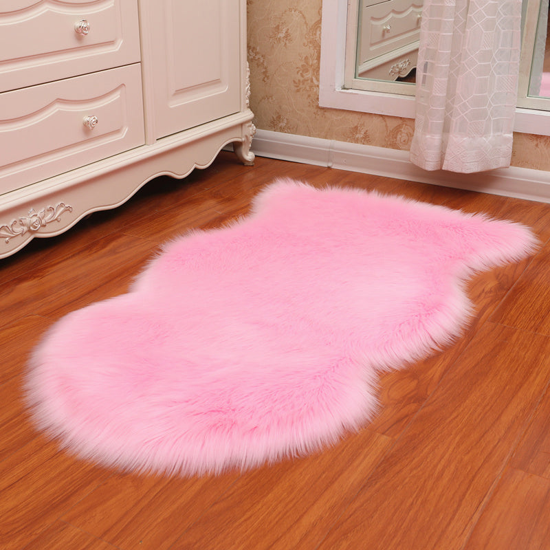 Irregular Shape Solid Color Rug Multi Colored Calming Indoor Rug Polyster Anti-Slip Backing Machine Washable Rug for Room Pink Clearhalo 'Area Rug' 'Casual' 'Rugs' Rug' 2309177