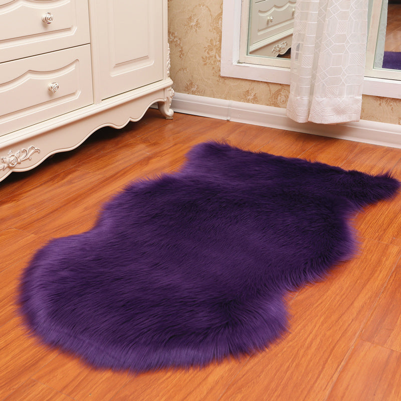 Irregular Shape Solid Color Rug Multi Colored Calming Indoor Rug Polyster Anti-Slip Backing Machine Washable Rug for Room Purple Clearhalo 'Area Rug' 'Casual' 'Rugs' Rug' 2309179