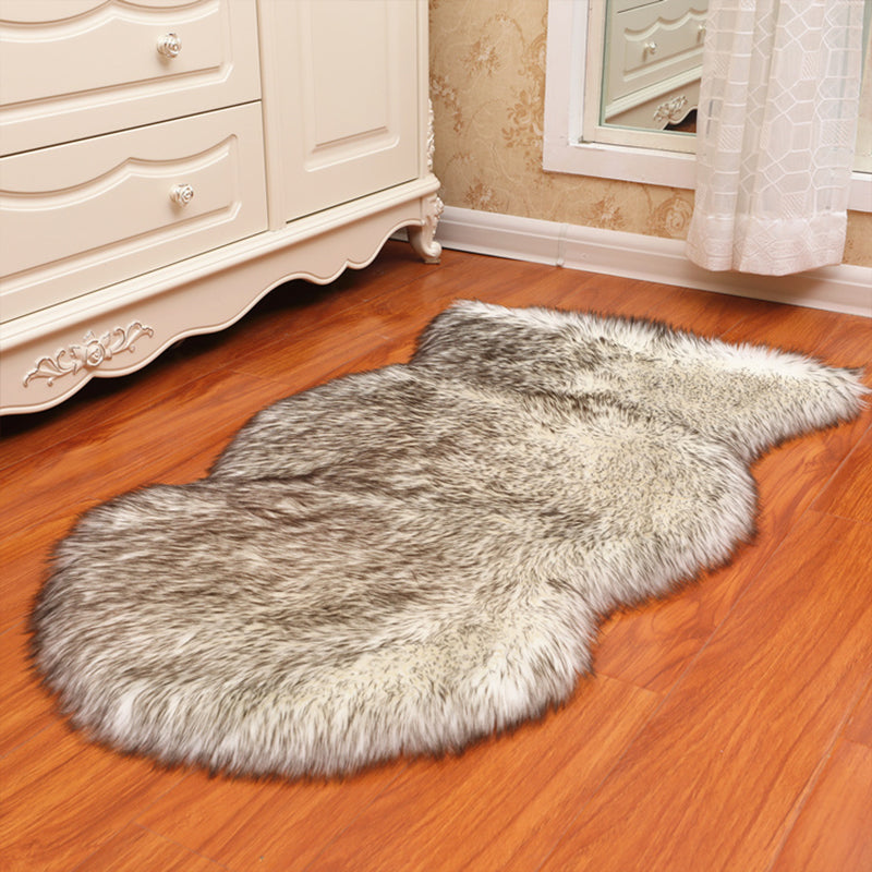 Irregular Shape Solid Color Rug Multi Colored Calming Indoor Rug Polyster Anti-Slip Backing Machine Washable Rug for Room Cream Gray Clearhalo 'Area Rug' 'Casual' 'Rugs' Rug' 2309183