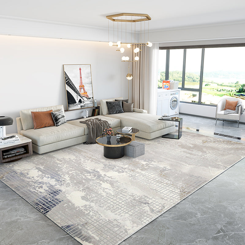 Multi-Color Simple Rug Polyster Abstract Printed Area Carpet Easy Care Pet Friendly Indoor Rug for Decoration Light Gray-White Clearhalo 'Area Rug' 'Rug' 2309226