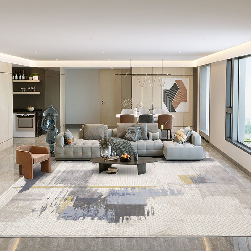 Multi-Color Simple Rug Polyster Abstract Printed Area Carpet Easy Care Pet Friendly Indoor Rug for Decoration Light Gray Clearhalo 'Area Rug' 'Rug' 2309228