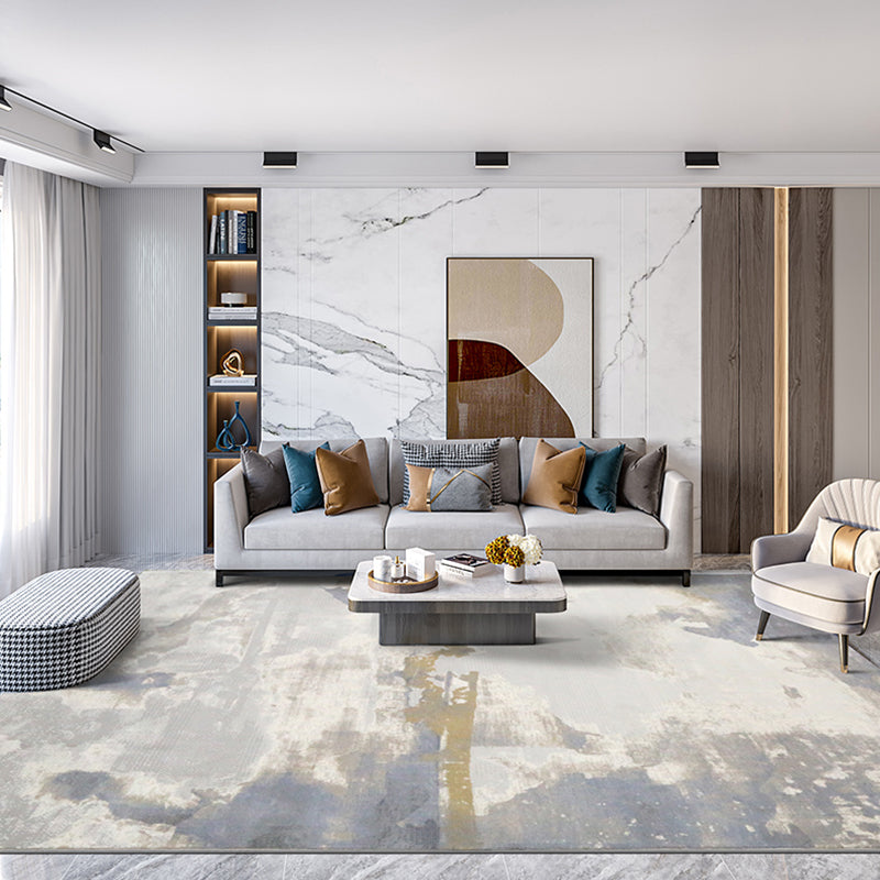 Multi-Color Simple Rug Polyster Abstract Printed Area Carpet Easy Care Pet Friendly Indoor Rug for Decoration Grey Clearhalo 'Area Rug' 'Rug' 2309230