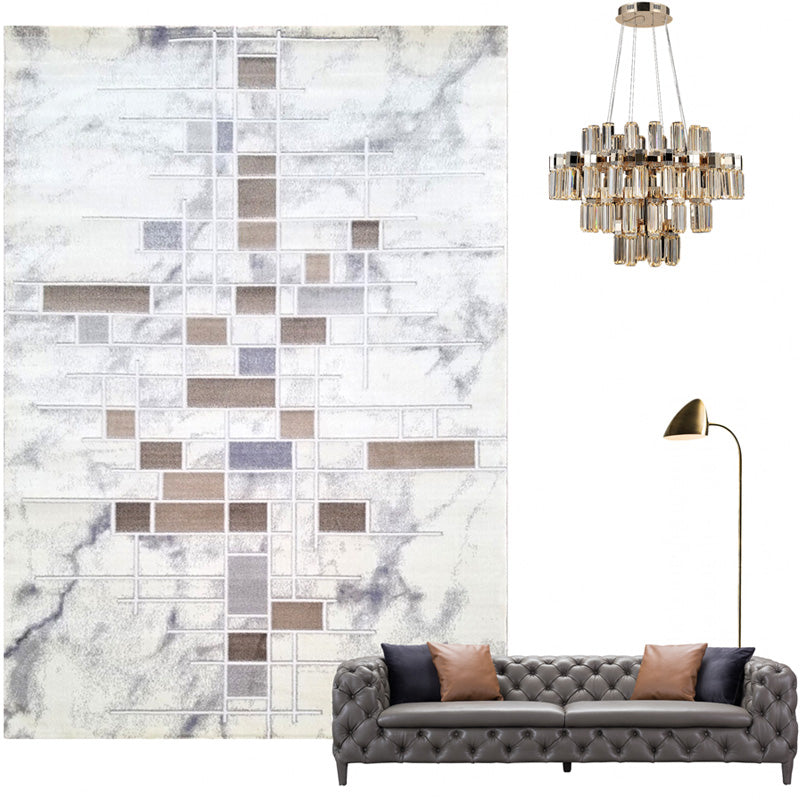Nordic Abstract Printed Rug Multi Colored Polypropylene Area Carpet Non-Slip Backing Pet Friendly Indoor Rug for Decoration Gray-Pink Clearhalo 'Area Rug' 'Rug' 2309265