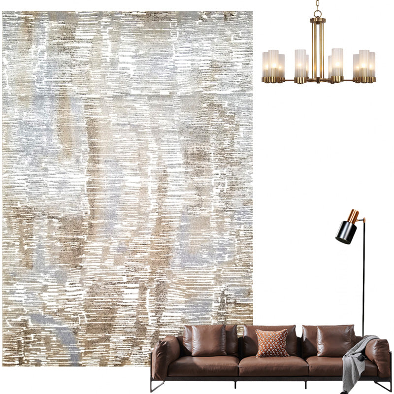Nordic Abstract Printed Rug Multi Colored Polypropylene Area Carpet Non-Slip Backing Pet Friendly Indoor Rug for Decoration Beige Clearhalo 'Area Rug' 'Rug' 2309266